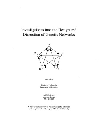 Investigations into the design and dissection of genetic networks thumbnail