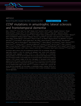 CCNF mutations in amyotrophic lateral sclerosis and frontotemporal dementia thumbnail