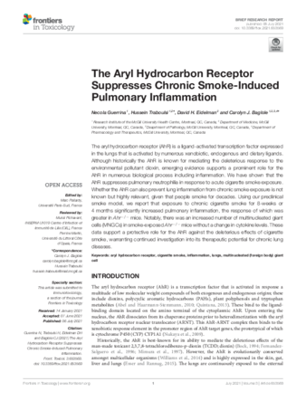 The Aryl Hydrocarbon Receptor Suppresses Chronic Smoke-Induced Pulmonary Inflammation thumbnail