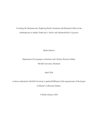 Unveiling the Nuclearocene: exploring Earth's sentience and humanity's role in the Anthropocene in Andrei Tarkovsky’s Stalker and Aleksandr Kott’s Ispytanie thumbnail