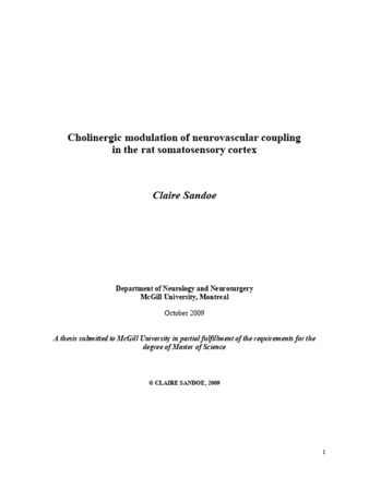 Cholinergic modulation of neurovascular coupling in the rat somatosensory cortex thumbnail