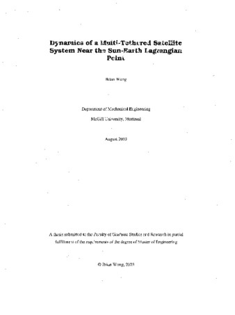 Dynamics of a multi-tethered satellite system near the sun-earth Lagrangian point thumbnail