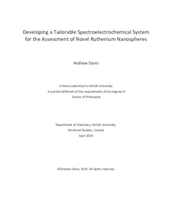 Developing a tailorable spectroelectrochemical system for the assessment of novel ruthenium nanospheres thumbnail