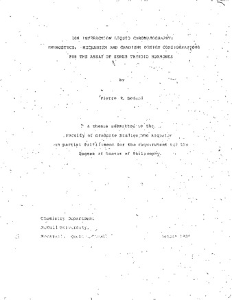 Ion interaction liquid chromatography : energetics, mechanism and gradient design considerations for the assay of serum thyroid hormones thumbnail