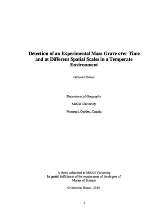 Detection of an experimental mass grave over time and at different spatial scales in a temperate environment thumbnail