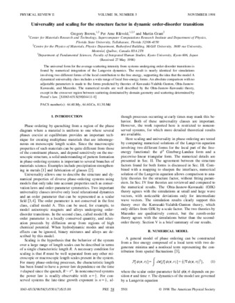 Universality and Scaling for the Structure Factor in Dynamic Order-Disorder Transitions thumbnail