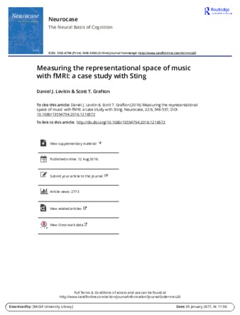 Measuring the representational space of music with fMRI: a case study with Sting thumbnail