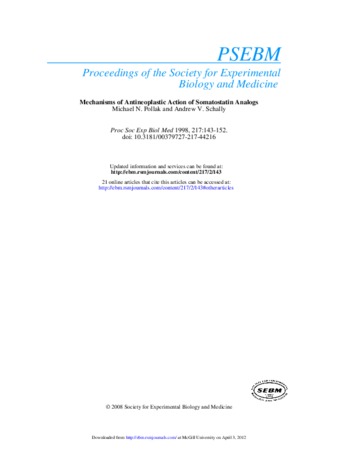 Mechanisms of antineoplastic action of somatostatin analogs thumbnail