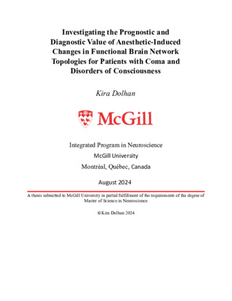 Investigating the prognostic and diagnostic value of anesthetic-induced changes in functional brain network topologies for patients with coma and disorders of consciousness thumbnail