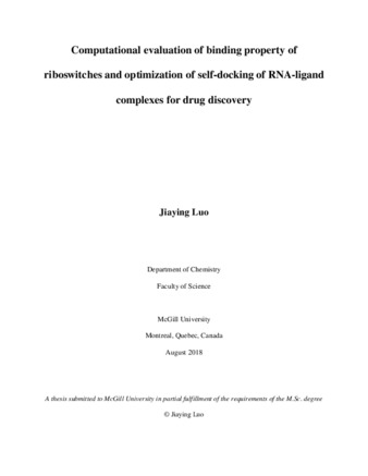 Computational evaluation of binding property of riboswitches and optimization of self-docking of RNA-ligand complexes for drug discovery thumbnail