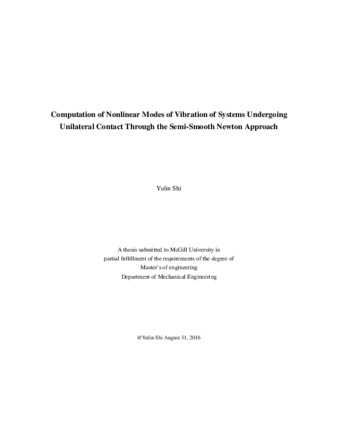 Computation of nonlinear modes of vibration of systems undergoing unilateral contact through the semi-smooth Newton approach thumbnail