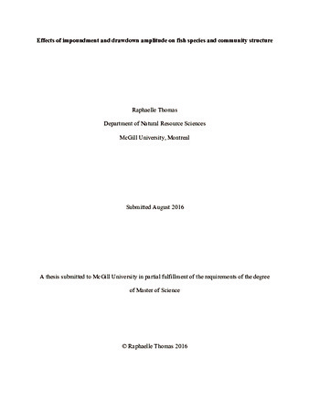 Effects of impoundment and drawdown amplitude on fish species and community structure thumbnail