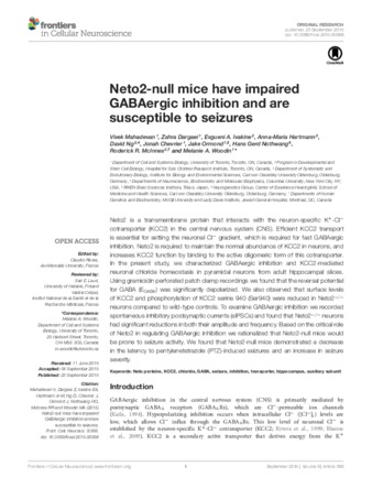 Neto2-null mice have impaired GABAergic inhibition and are susceptible to seizures thumbnail