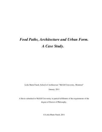 Food paths, architecture and urban form. A case study thumbnail