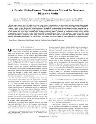 A Parallel Finite-Element Time-Domain Method for Nonlinear Dispersive Media thumbnail