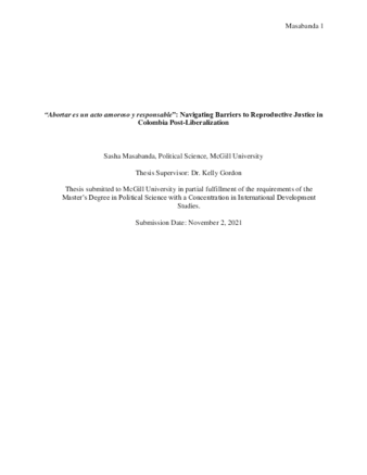 “Abortar es un acto amoroso y responsable”: Navigating Barriers to Reproductive Justice in Colombia Post-Liberalization thumbnail