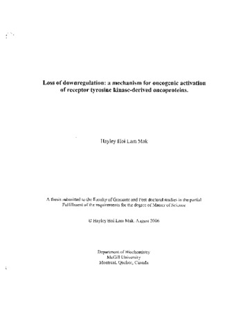 Loss of downregulation : a mechanism for oncogenic activation of receptor tyrosine kinase-derived oncoproteins thumbnail