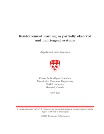 Reinforcement learning in partially observed and multi-agent systems thumbnail