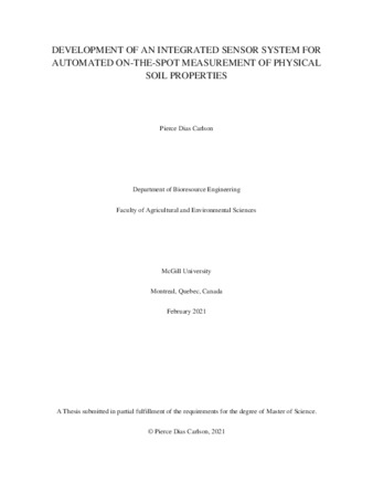 Development of an integrated sensor system for automated on-the-spot measurement of physical soil properties thumbnail