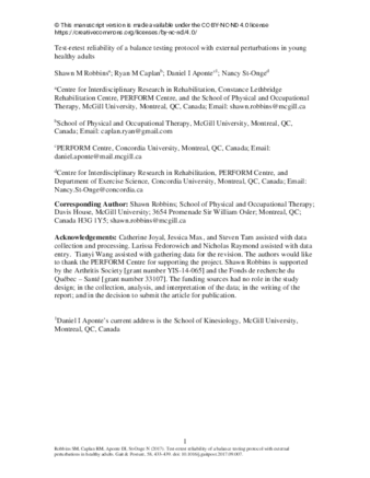 Test-retest reliability of a balance testing protocol with external perturbations in young healthy adults thumbnail