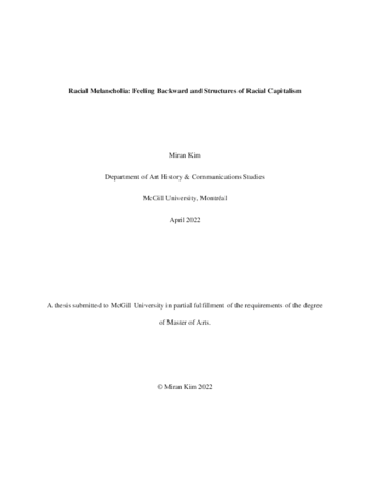 Racial melancholia: Feeling backward and structures of racial capitalism thumbnail