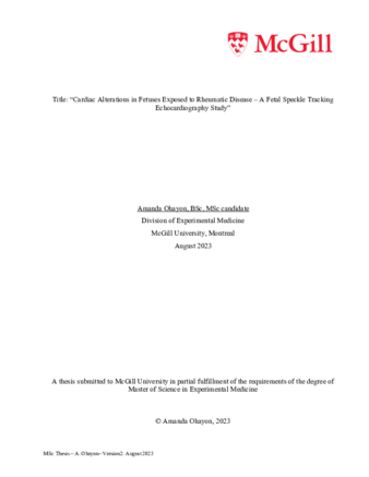 Cardiac Alterations in Fetuses Exposed to Rheumatic Disease – A Fetal Speckle Tracking Echocardiography Study thumbnail