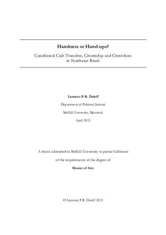 Handouts or hand-ups? Conditional cash transfers, citizenship and clientelism in northeast Brazil thumbnail