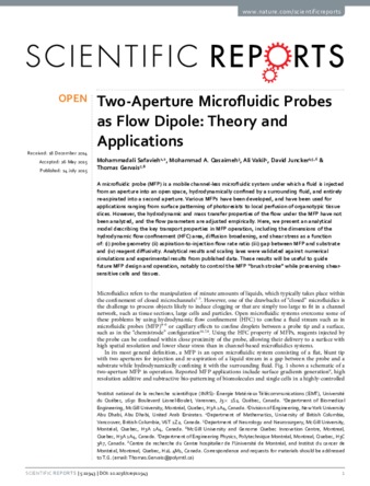 Two-Aperture Microfluidic Probes as Flow Dipole: Theory and Applications thumbnail