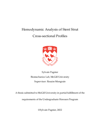 Hemodynamic Analysis of Stent Strut Cross-sectional Profiles thumbnail