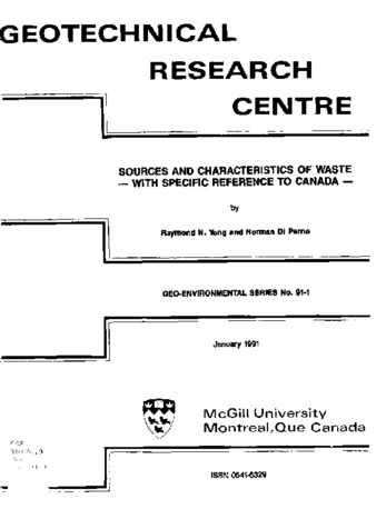 Sources and characteristics of waste - with specific reference to Canada - thumbnail