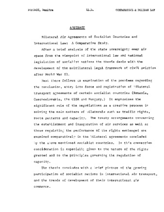 Bilateral air agreements of Socialist countries and international law : a comparative study thumbnail