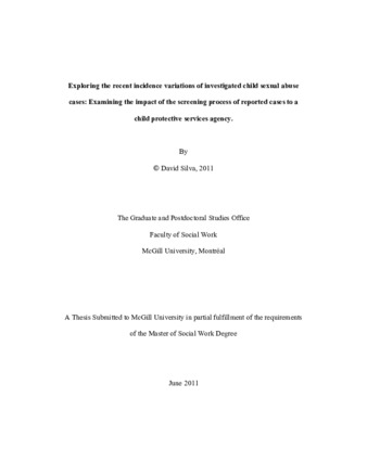 Exploring the recent incidence variations of investigated child sexual abuse cases: examining the impact of the screening process of reported cases to a child protective services agency thumbnail