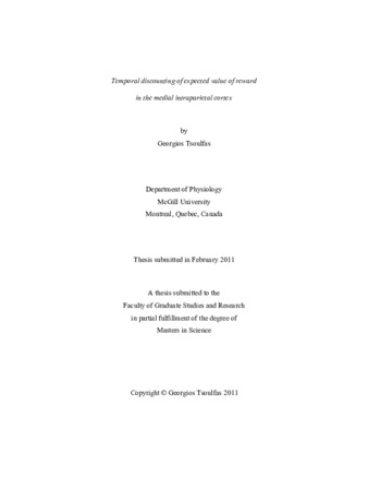 Temporal discounting of expected value of reward in the medial intraparietal cortex thumbnail