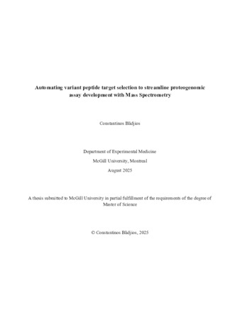 Automating variant peptide target selection to streamline proteogenomic assay development with Mass Spectrometry thumbnail