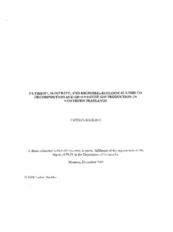 Nutrient, substrate, and microbial-ecological links to decomposition and greenhouse gas production in northern peatlands thumbnail