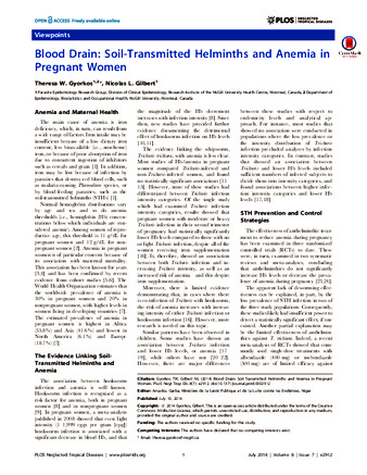 Blood Drain: Soil-Transmitted Helminths and Anemia in Pregnant Women thumbnail