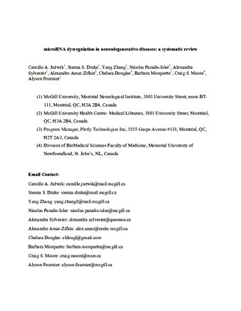 microRNA dysregulation in neurodegenerative diseases: A systematic review thumbnail