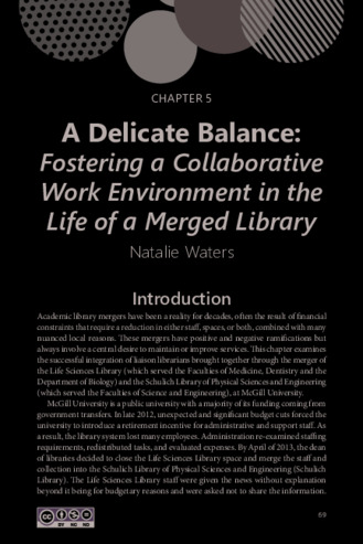 A Delicate Balance: Fostering a Collaborative Work Environment in the Life of a Merged Library thumbnail