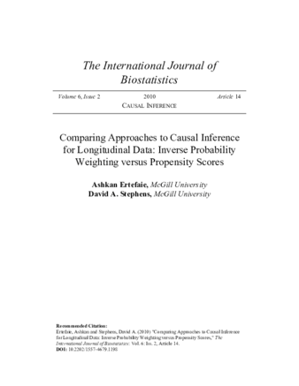 Comparing Approaches to Causal Inference for Longitudinal Data: Inverse Probability Weighting versus Propensity Scores thumbnail