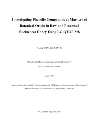 Investigating Phenolic Compounds as Markers of Botanical Origin in Raw and Processed Buckwheat Honey Using LC-QTOF-MS thumbnail