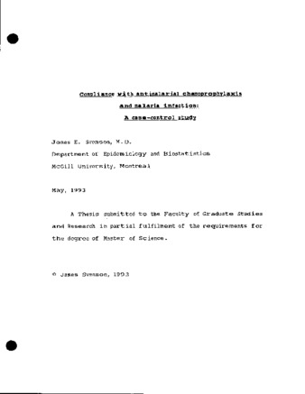 Compliance with antimalarial chemoprophylaxis and malaria infection : a case-control study thumbnail