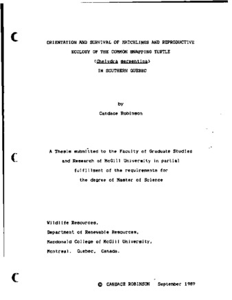 Orientation and survival of hatchlings and reproductive ecology of the common snapping turtle (Chelydra serpentina) in southern Quebec thumbnail
