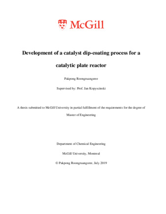 Development of a catalyst dip-coating process for a catalytic plate reactor thumbnail