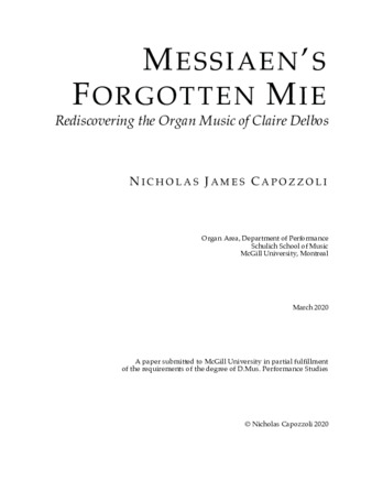 Messiaen's Forgotten Mie: Rediscovering the organ music of Claire Delbos thumbnail