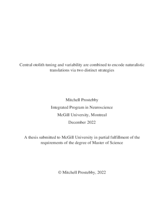 Central otolith tuning and variability are combined to encode naturalistic translations via two distinct strategies thumbnail