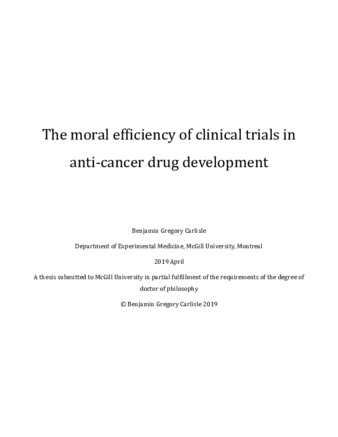 The moral efficiency of clinical trials in anti-cancer drug development thumbnail