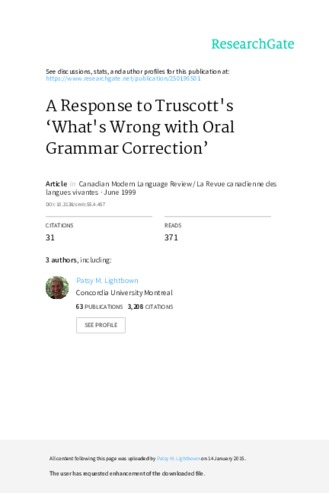 A response to Truscott’s “What’s wrong with oral grammar correction.” thumbnail