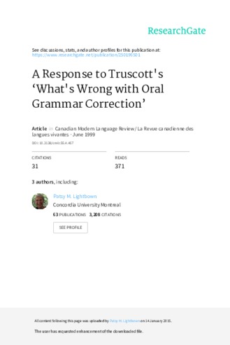 A response to Truscott’s “What’s wrong with oral grammar correction.” thumbnail