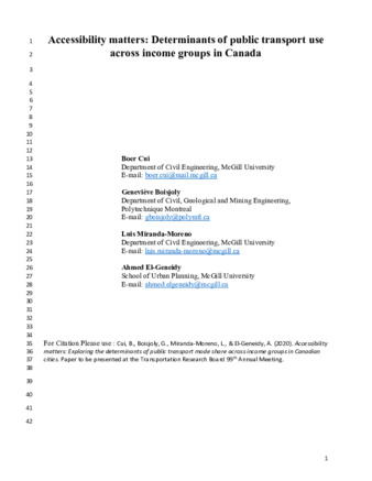 Accessibility matters: Exploring the determinants of public transport mode share across income groups in Canadian cities thumbnail