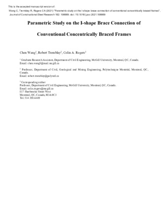 Parametric study on the I-shape brace connection of conventional concentrically braced frames thumbnail